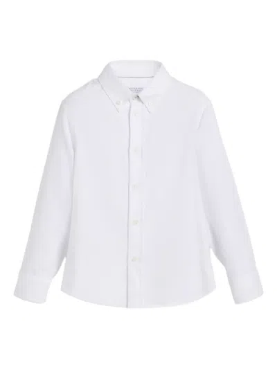 Brunello Cucinelli Kids' Long-sleeve Shirt In White