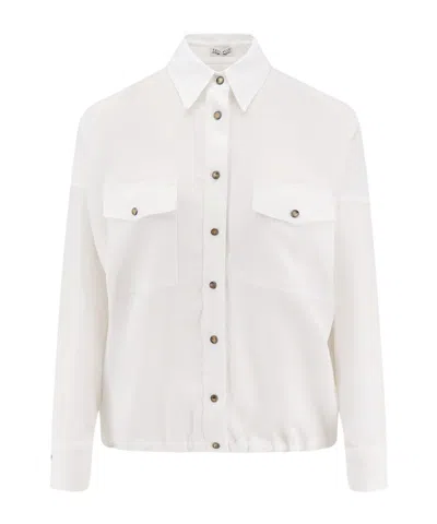 Brunello Cucinelli Long Sleeve Shirt In White