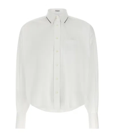 Brunello Cucinelli Long Sleeve Shirt In White