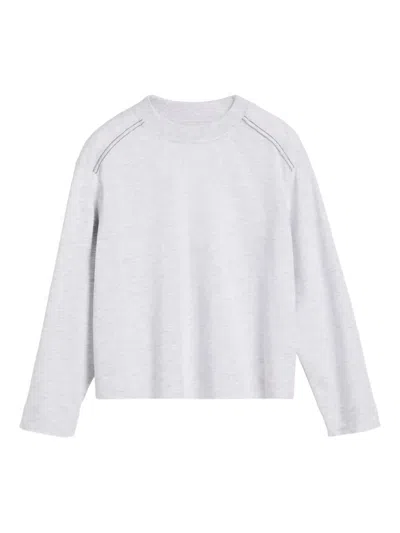 Brunello Cucinelli Kids' Long-sleeve Shoulder-detail T-shirt In White
