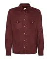 Brunello Cucinelli Long Sleeve Shirt Featuring Chest Pockets In Purple
