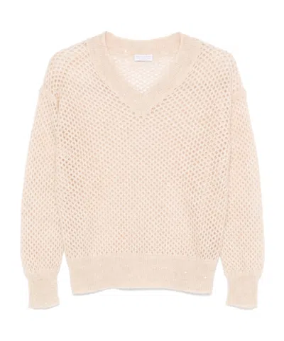 BRUNELLO CUCINELLI BRUNELLO CUCINELLI V-NECK KNITTED SWEATER