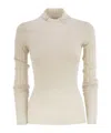 Brunello Cucinelli Women Lightweight Cashmere And Silk Broad Rib Sweater In Neutral
