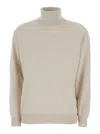 Brunello Cucinelli Beige Turtleneck Sweater In Cashmere Woman