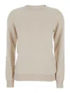 Brunello Cucinelli Beige Sweater With Round Neck In Cashmere Woman