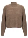 Brunello Cucinelli Rustic Dazzling Net Sweaters And Cardigans Brown