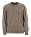 Brunello Cucinelli Men Pure Cashmere Crew-neck Sweater In Brown