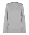 Brunello Cucinelli Soft Texture Crewneck Knitwear With Ribbed Finish In Gray