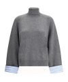 Brunello Cucinelli High Collar Knit Sweater In Gray