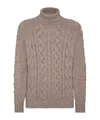 Brunello Cucinelli Men Cashmere Turtle-neck Sweater In Neutral