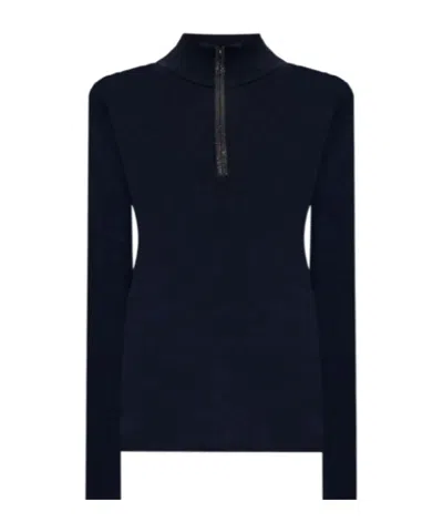 Brunello Cucinelli Long Sleeve Sweater In Blue