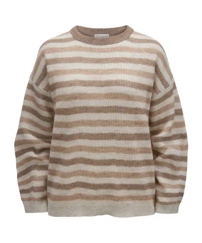 Brunello Cucinelli Long Sleeve Sweater In Neutral