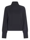 Brunello Cucinelli Ribbed Turtleneck Knitwear Long Sleeves In Black