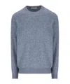 Brunello Cucinelli Mottled-effect Ribbed-knit Sweater In Blue