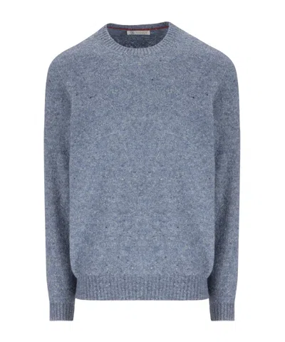 Brunello Cucinelli Long Sleeve Sweater In Blue