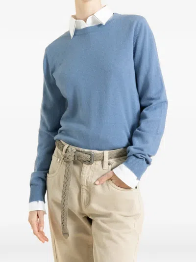 Brunello Cucinelli Long-sleeve Sweater In Blue