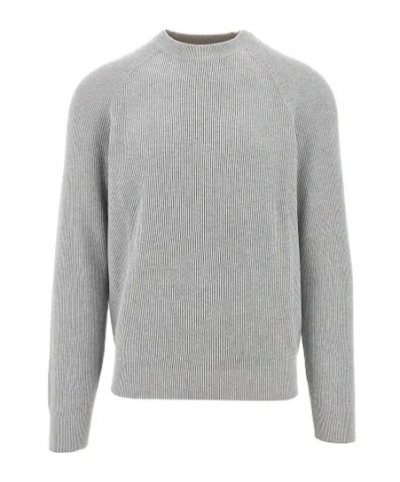 Brunello Cucinelli Long Sleeve Sweater In Gray