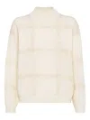 Brunello Cucinelli Sequin-embellished Stripe Wool-cashmere Sweater In Neutral