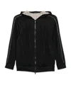 Brunello Cucinelli Shiny Trims Hoodie In Black