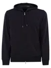 Brunello Cucinelli Hooded Crewneck Sweater Front Pockets In Black