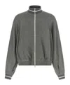 Brunello Cucinelli Shimmering Long Sleeves Ribbed Sweatshirt In Gray