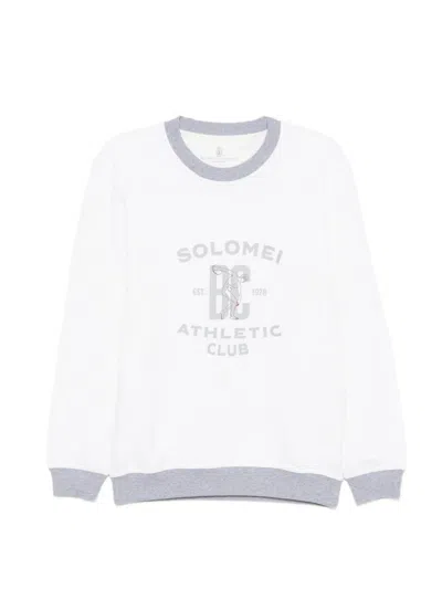 Brunello Cucinelli Long Sleeve Sweatshirt In White