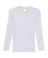 Brunello Cucinelli Crewneck Cotton Sweater With Back Keyhole Detail