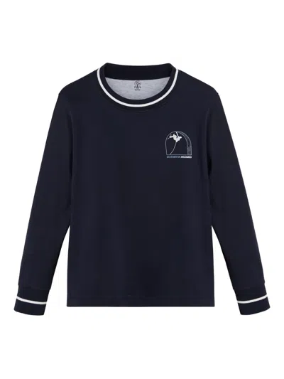 Brunello Cucinelli Kids' Long Sleeve T-shirt In Black