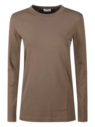 Brunello Cucinelli Long-sleeve T-shirt In Brown