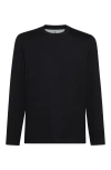 Brunello Cucinelli Long Sleeve T-shirt In Navy Blue