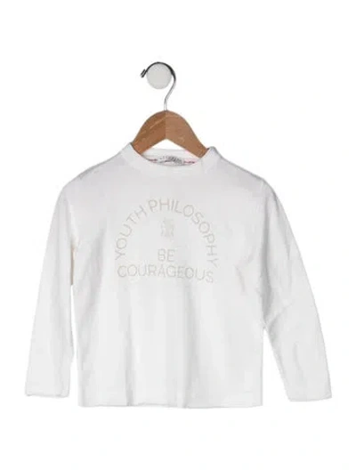 Pre-owned Brunello Cucinelli Babies' Long Sleeve T Shirt In White
