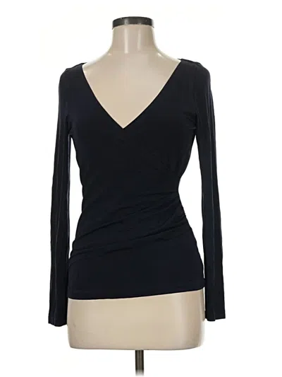 Pre-owned Brunello Cucinelli Long Sleeve Top Black Sweetheart Neckline Tops