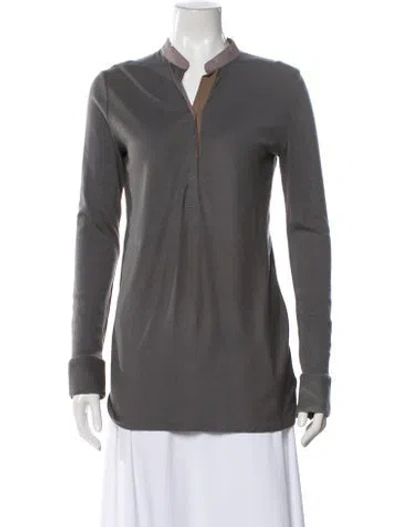 Pre-owned Brunello Cucinelli Long Sleeve Top In Gray