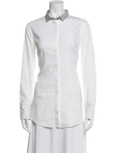 Pre-owned Brunello Cucinelli Long Sleeve Top In White