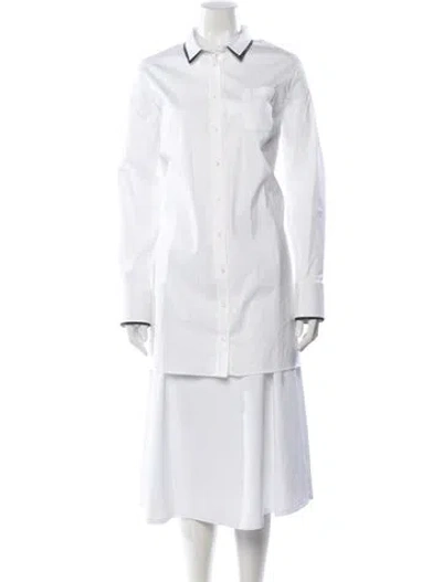 Pre-owned Brunello Cucinelli Long Sleeve Tunic In White