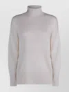 Brunello Cucinelli Long Sleeve Turtleneck Knitwear With Ribbed Cuffs And Hem In Gray