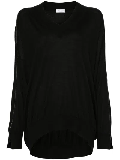 Brunello Cucinelli Monili Chain-detail Sweater In Black  