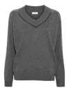 Brunello Cucinelli Long Sleeve V-neck Sweater In Black