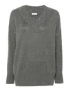 Brunello Cucinelli Long Sleeve V-neck Sweater In Black