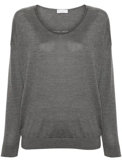 Brunello Cucinelli Monili-detail Jumper In Grey