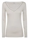 Brunello Cucinelli Long Sleeve V-neck T-shirt