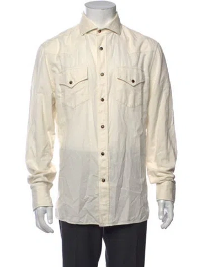 Pre-owned Brunello Cucinelli Long Sleeve Western Shirt In Neutrals