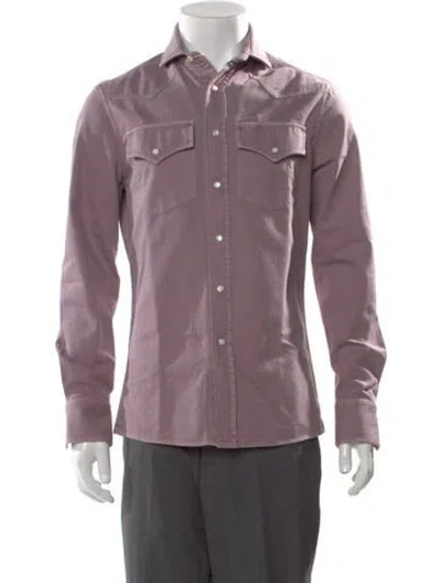 Pre-owned Brunello Cucinelli Long Sleeve Western Shirt In Purple