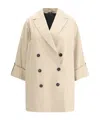 Brunello Cucinelli Wide-lapels Jewel-embellished Jacket In Neutral