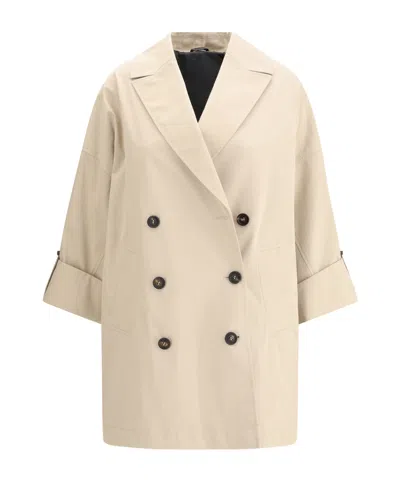 Brunello Cucinelli Long Sleeve Windbreaker In Neutral