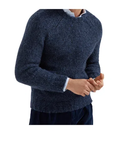 Brunello Cucinelli Long Sleeve Wool Cashmere Sweater In Blue