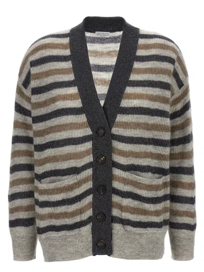 BRUNELLO CUCINELLI BRUNELLO CUCINELLI STRIPED CARDIGAN