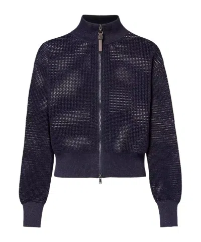 Brunello Cucinelli Long-sleeved Cardigan In Blue