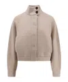 Brunello Cucinelli Cashmere Cardigan With Monili In Brown