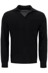 Brunello Cucinelli Long-sleeved Cashmere Polo In Black